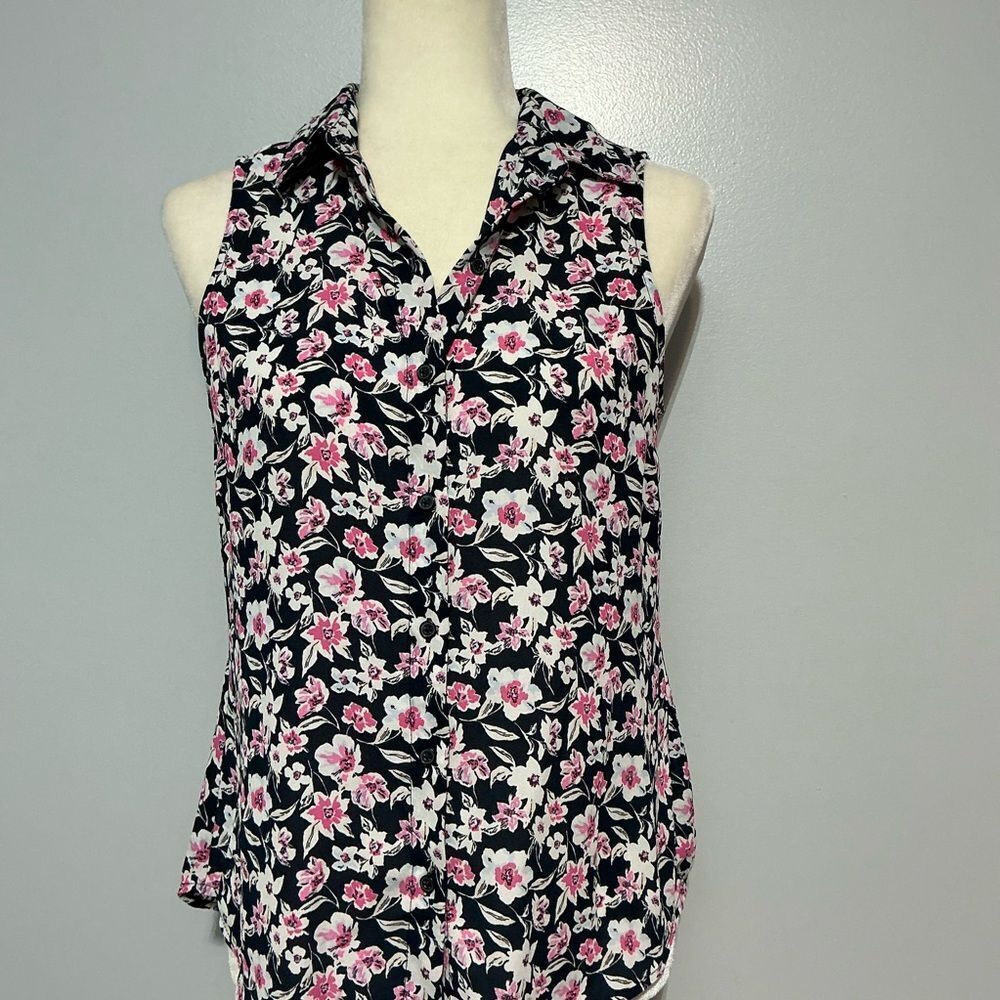 Banana Republic Riley sleeveless collared button-down floral shirt size SP